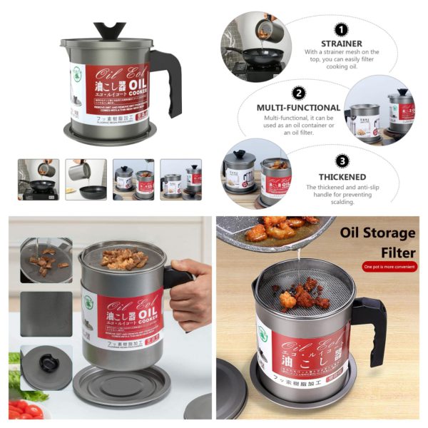 Oil Fryer Cooker with Stainless Steel Fine Mesh With Lid