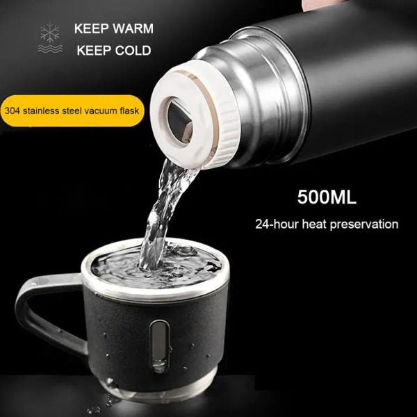 3 In 1 Vacuum Insulated Thermal Flask Set With Cup Set