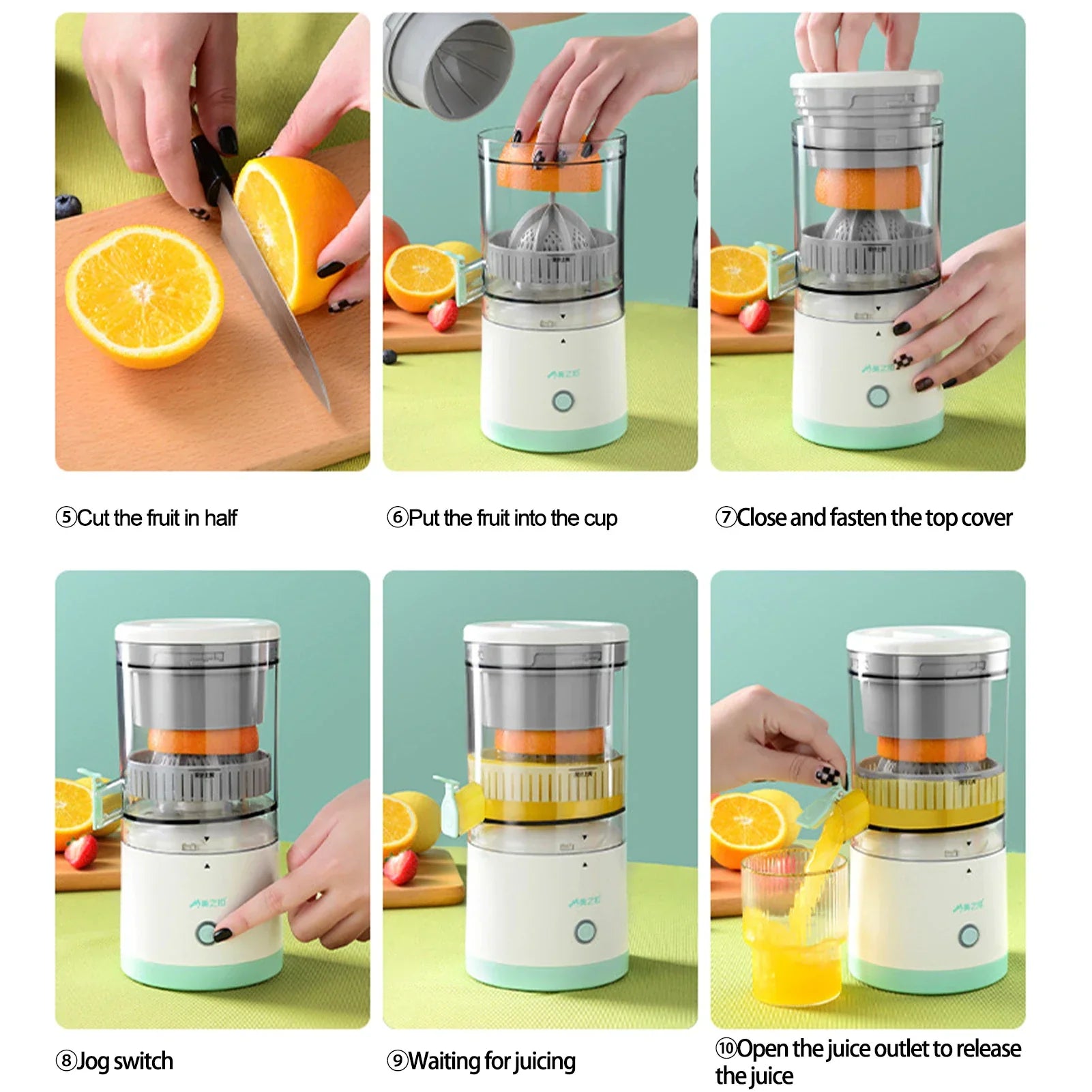 Wireless Slow Juicer Orange Lemon Juicer Usb Electric Juicers Fruit Extractor Portable Squeezer Pressure Juicer For Home